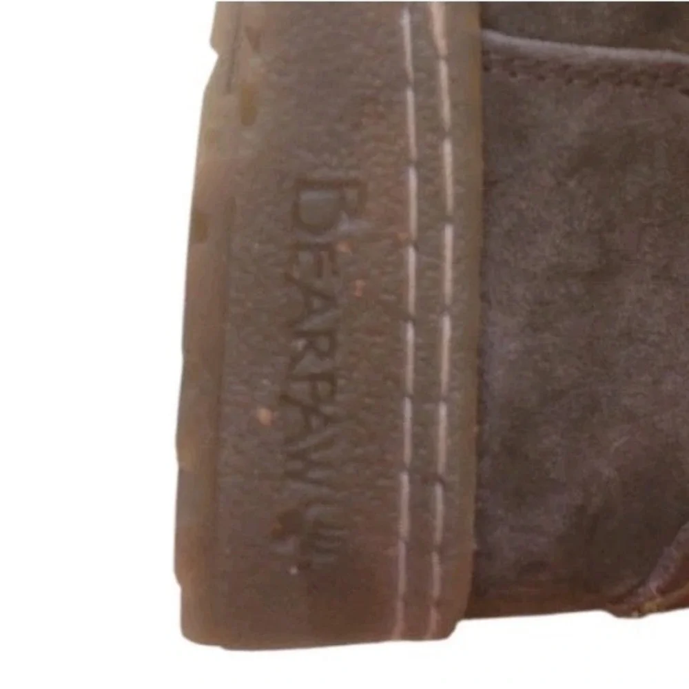 Bearpaw Boots Womens 8 Bristol Tooled Shearling Brown Suede Pull On Mid-Calf‎